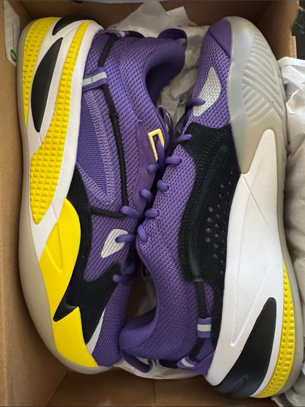 Puma Purple, Yellow & Black Mesh Running Shoes